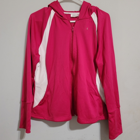 Danskin Now Women's Pink Zip‎ Up Long Sleeve Athletic Jacket Size XL Y2K magenta - Picture 1 of 3